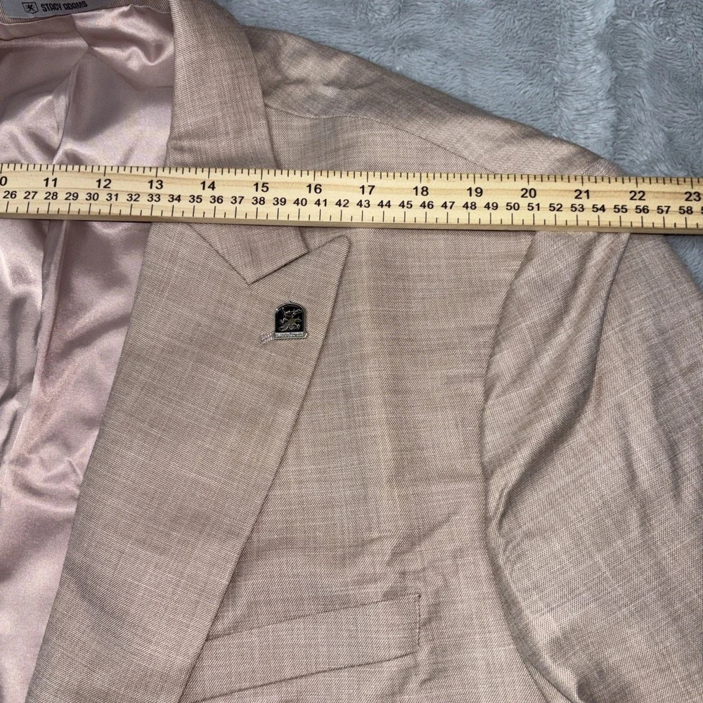 Stacy Adam's Active Stretching Light Camel Suit Jacket And Vest‎ 52L NWT
